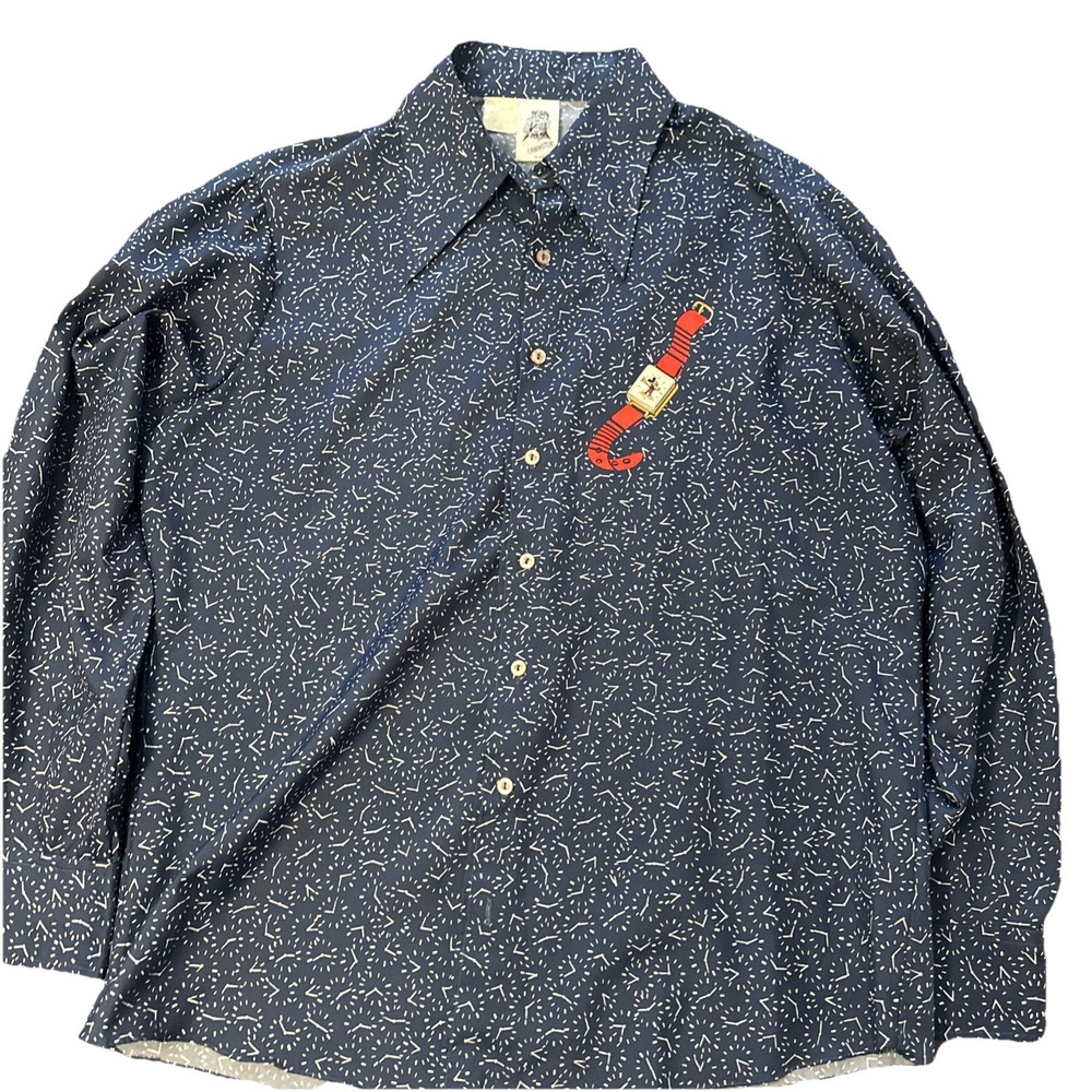 Kennington Disney Vintage 70s Shirt Mickey Mouse Watch Blue Size XL